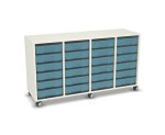 Flexeo Regal, 4 Reihen, 24 kleine Boxen, Mittelwand 4095 (Zoom)