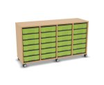 Flexeo Regal, 4 Reihen, 24 kleine Boxen, Mittelwand 4094 (Zoom)