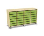 Flexeo Regal, 4 Reihen, 24 kleine Boxen, Mittelwand 4094 (Zoom)