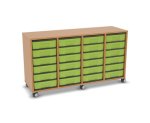 Flexeo Regal, 4 Reihen, 24 kleine Boxen, Mittelwand 4094 (Zoom)