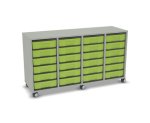 Flexeo Regal, 4 Reihen, 24 kleine Boxen, Mittelwand 4094 (Zoom)