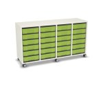 Flexeo Regal, 4 Reihen, 24 kleine Boxen, Mittelwand 4094 (Zoom)