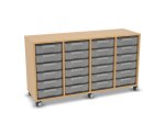 Flexeo Regal, 4 Reihen, 24 kleine Boxen, Mittelwand 4096 (Zoom)