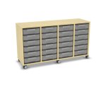 Flexeo Regal, 4 Reihen, 24 kleine Boxen, Mittelwand 4096 (Zoom)