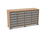 Flexeo Regal, 4 Reihen, 24 kleine Boxen, Mittelwand 4096 (Zoom)