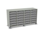 Flexeo Regal, 4 Reihen, 24 kleine Boxen, Mittelwand 4096 (Zoom)