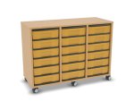 Flexeo Regal, 3 Reihen, 18 kleine Boxen, Mittelwand 4093 (Zoom)