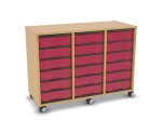 Flexeo Regal, 3 Reihen, 18 kleine Boxen, Mittelwand 4092 (Zoom)