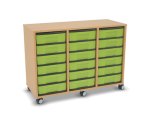 Flexeo Regal, 3 Reihen, 18 kleine Boxen, Mittelwand 4094 (Zoom)