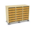 Flexeo Regal, 3 Reihen, 18 kleine Boxen, Mittelwand 4093 (Zoom)