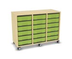 Flexeo Regal, 3 Reihen, 18 kleine Boxen, Mittelwand 4094 (Zoom)