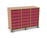 Flexeo Regal, 3 Reihen, 18 kleine Boxen, Mittelwand 4092 (Zoom)