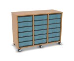 Flexeo Regal, 3 Reihen, 18 kleine Boxen, Mittelwand 4095 (Zoom)