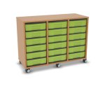 Flexeo Regal, 3 Reihen, 18 kleine Boxen, Mittelwand 4094 (Zoom)