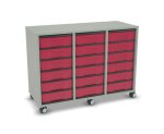 Flexeo Regal, 3 Reihen, 18 kleine Boxen, Mittelwand 4092 (Zoom)