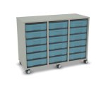 Flexeo Regal, 3 Reihen, 18 kleine Boxen, Mittelwand 4095 (Zoom)
