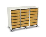 Flexeo Regal, 3 Reihen, 18 kleine Boxen, Mittelwand 4093 (Zoom)