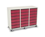 Flexeo Regal, 3 Reihen, 18 kleine Boxen, Mittelwand 4092 (Zoom)