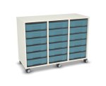 Flexeo Regal, 3 Reihen, 18 kleine Boxen, Mittelwand 4095 (Zoom)