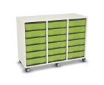 Flexeo Regal, 3 Reihen, 18 kleine Boxen, Mittelwand 4094 (Zoom)