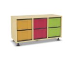 Flexeo Regal, 3 Reihen, 6 große Boxen, Mittelwand 4091 (Zoom)
