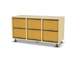 Flexeo Regal, 3 Reihen, 6 große Boxen, Mittelwand 4093 (Zoom)