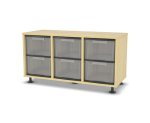 Flexeo Regal, 3 Reihen, 6 große Boxen, Mittelwand 4096 (Zoom)