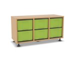 Flexeo Regal, 3 Reihen, 6 große Boxen, Mittelwand 4094 (Zoom)