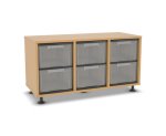 Flexeo Regal, 3 Reihen, 6 große Boxen, Mittelwand 4096 (Zoom)