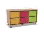 Flexeo Regal, 3 Reihen, 6 große Boxen, Mittelwand 4091 (Zoom)