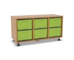 Flexeo Regal, 3 Reihen, 6 große Boxen, Mittelwand 4094 (Zoom)