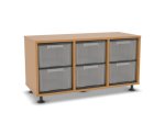 Flexeo Regal, 3 Reihen, 6 große Boxen, Mittelwand 4096 (Zoom)