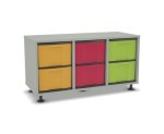 Flexeo Regal, 3 Reihen, 6 große Boxen, Mittelwand 4091 (Zoom)