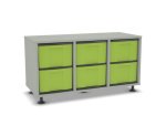 Flexeo Regal, 3 Reihen, 6 große Boxen, Mittelwand 4094 (Zoom)