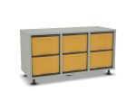 Flexeo Regal, 3 Reihen, 6 große Boxen, Mittelwand 4093 (Zoom)