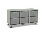 Flexeo Regal, 3 Reihen, 6 große Boxen, Mittelwand 4096 (Zoom)
