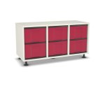 Flexeo Regal, 3 Reihen, 6 große Boxen, Mittelwand 4092 (Zoom)