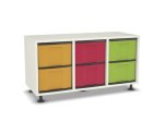 Flexeo Regal, 3 Reihen, 6 große Boxen, Mittelwand 4091 (Zoom)
