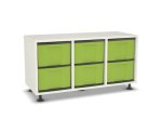 Flexeo Regal, 3 Reihen, 6 große Boxen, Mittelwand 4094 (Zoom)
