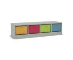 Flexeo Regal, 4 Reihen, 4 große Boxen, Mittelwand 4091 (Zoom)