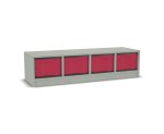Flexeo Regal, 4 Reihen, 4 große Boxen, Mittelwand 4092 (Zoom)