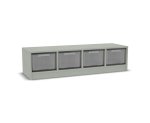 Flexeo Regal, 4 Reihen, 4 große Boxen, Mittelwand 4096 (Zoom)