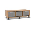 Flexeo Regal, 3 Reihen, 3 große Boxen, Mittelwand 4096 (Zoom)
