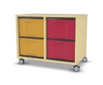 Flexeo Regal, 2 Reihen, 4 groe Boxen, Mittelwand