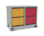 Flexeo Regal, 2 Reihen, 4 große Boxen, Mittelwand 4091 (Zoom)