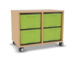 Flexeo Regal, 2 Reihen, 4 große Boxen, Mittelwand 4094 (Zoom)