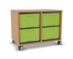 Flexeo Regal, 2 Reihen, 4 große Boxen, Mittelwand 4094 (Zoom)