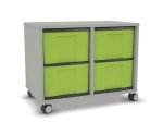 Flexeo Regal, 2 Reihen, 4 große Boxen, Mittelwand 4094 (Zoom)