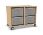 Flexeo Regal, 2 Reihen, 4 große Boxen, Mittelwand 4096 (Zoom)