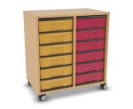 Flexeo Regal, 2 Reihen, 12 kleine Boxen, Mittelwand 4091 (Zoom)